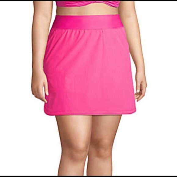 Land’s End Plus Standard Size quick Dry swim skirt skort Prism Pink Various - Picture 2 of 7